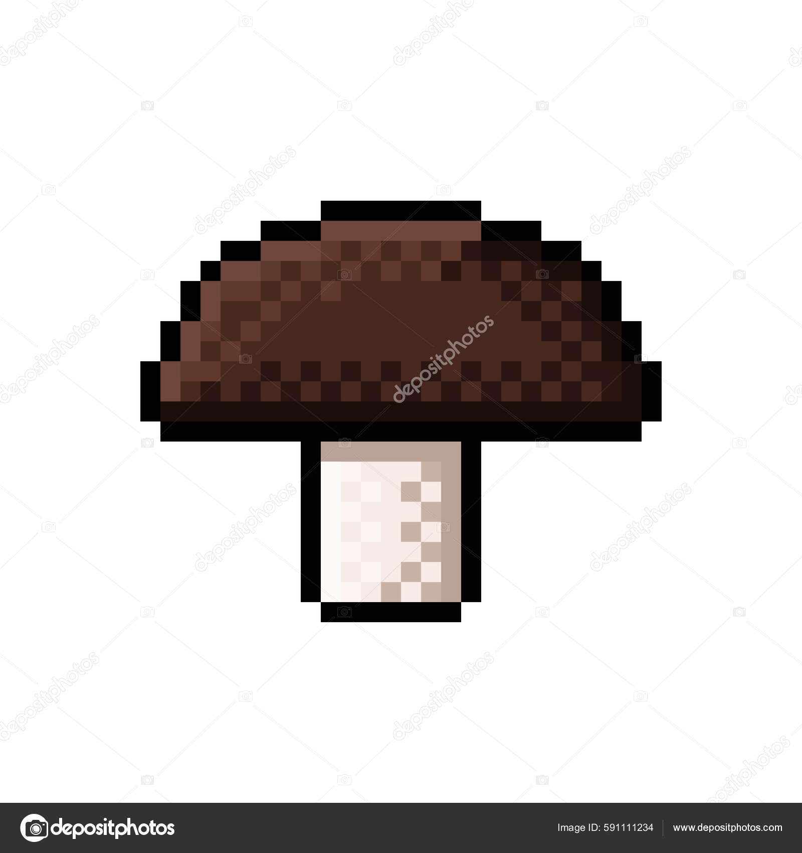 Cute Pixel Mushrooms Vector Illustration Mushrooms Pixel Art Stock