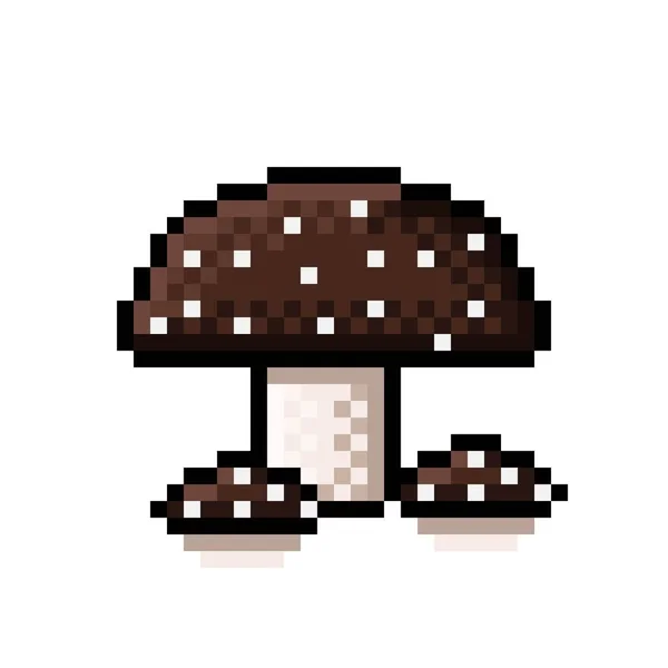 Funghi Pixel Carini Illustrazione Vettoriale Funghi Pixel Art — Vettoriale Stock