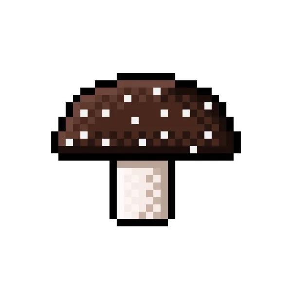 Funghi Pixel Carini Illustrazione Vettoriale Funghi Pixel Art — Vettoriale Stock