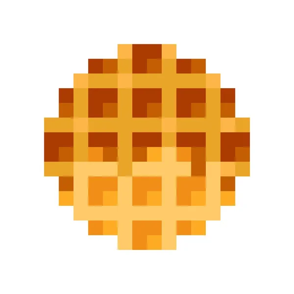 Circle Waffle Pixel Art Vector Illustration Valentine Day Honey Coated — стоковый вектор