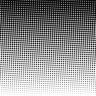 Beyaz ve siyah daireler, yarım ton eğimli arkaplan. Vektör illüstrasyonu.