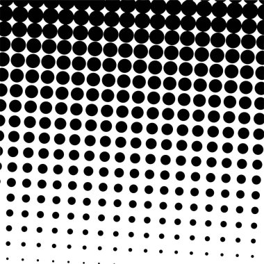 Beyaz ve siyah daireler, yarım ton eğimli arkaplan. Vektör illüstrasyonu.