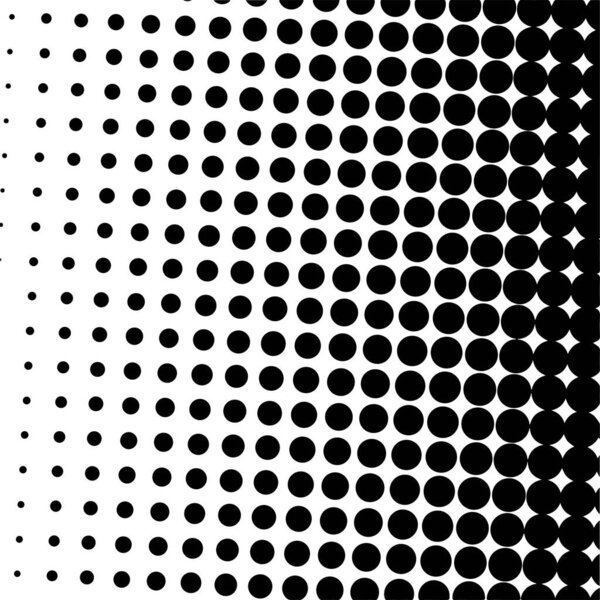 White and black circles, gradient halftone background. Vector illustration.