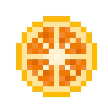 Beyaz arka planda taze turuncu çizgi film. Turuncu simge.