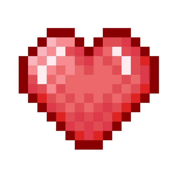 Heart Pixel Art Vector Illustration Valentine Day — 스톡 벡터
