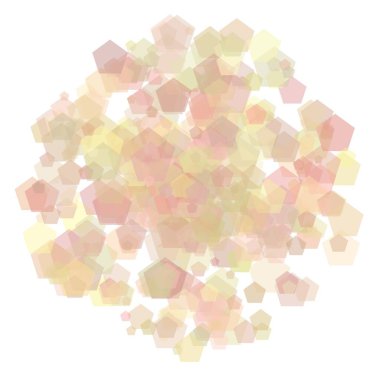 Sarı, turuncu ve pembe soyut beşgenler, rastgele arkaplan.