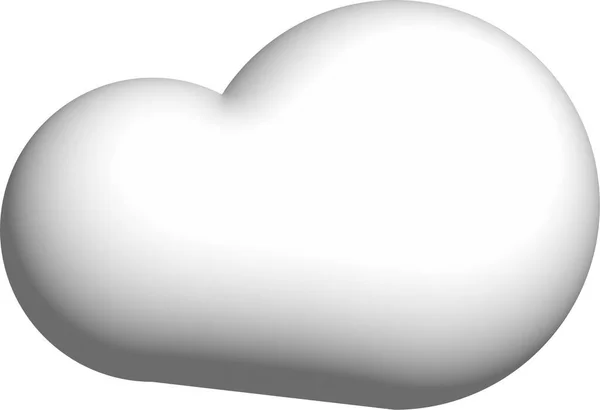 白色背景上的云3D图标 — 图库照片