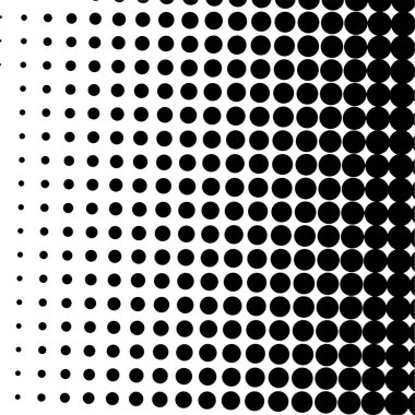 White and black circles, gradient halftone background. Vector illustration.