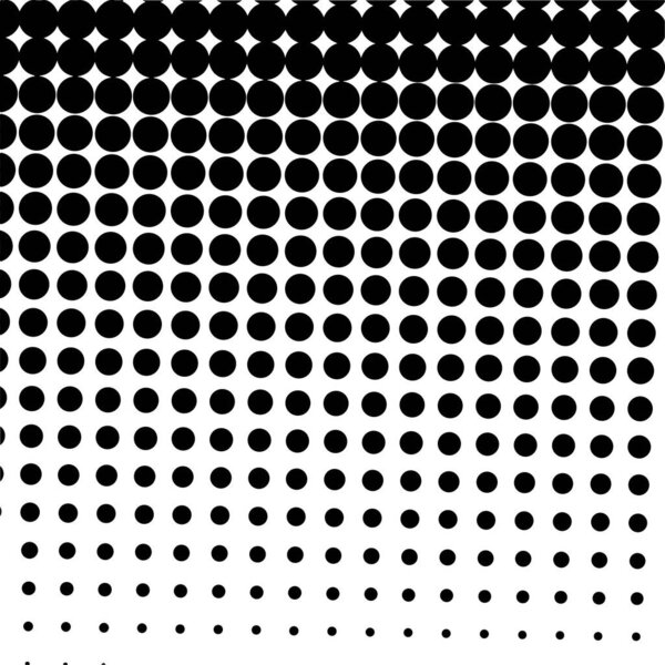 White and black circles, gradient halftone background. Vector illustration.
