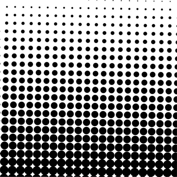 White and black circles, gradient halftone background. Vector illustration.