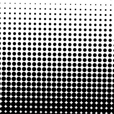 Beyaz ve siyah daireler, yarım ton eğimli arkaplan. Vektör illüstrasyonu.