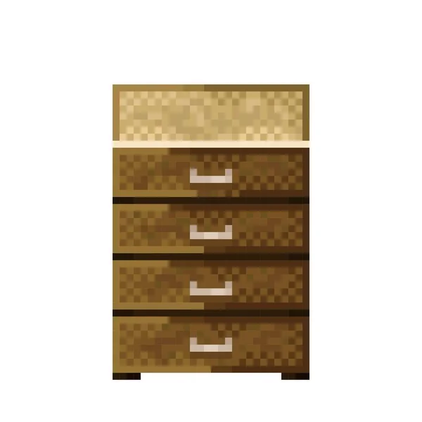 Wardrobe Pixel Art Cabinet Pixel Art Vector Illustration Icon Wardrobe — Vector de stock