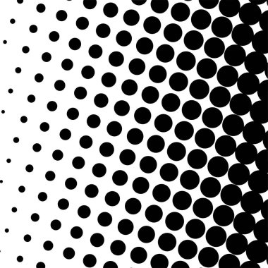Beyaz ve siyah daireler, yarım ton eğimli arkaplan. Vektör illüstrasyonu.