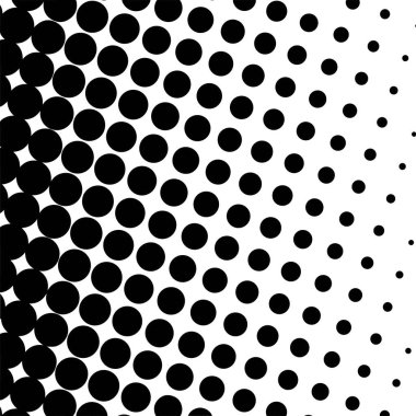 Beyaz ve siyah daireler, yarım ton eğimli arkaplan. Vektör illüstrasyonu.