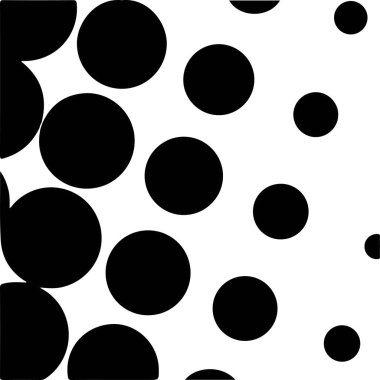 Beyaz ve siyah daireler, yarım ton eğimli arkaplan. Vektör illüstrasyonu.