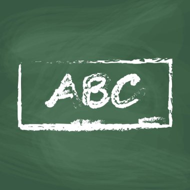 Kara tahta çizgisi Simgesi beyaz tebeşir tasarımı. Tahtaya bir resim çiz.