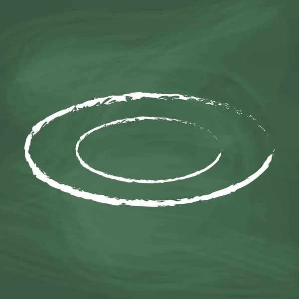 Empty Plate Line Icon Design White Chalk Draw Picture Blackboard —  Vetores de Stock