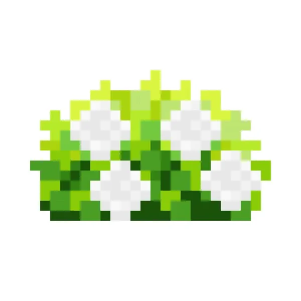 Rose Bush Pixel Art Decorative Bush Pixel Art Vector Illustration — Stock vektor