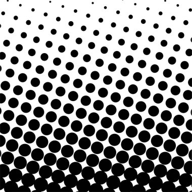 Beyaz ve siyah daireler, yarım ton eğimli arkaplan. Vektör illüstrasyonu.