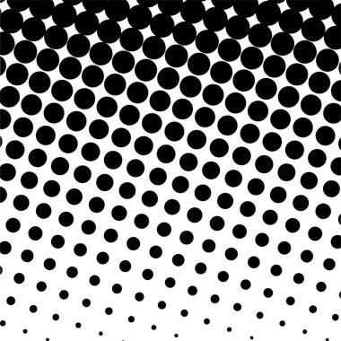 Beyaz ve siyah daireler, yarım ton eğimli arkaplan. Vektör illüstrasyonu.