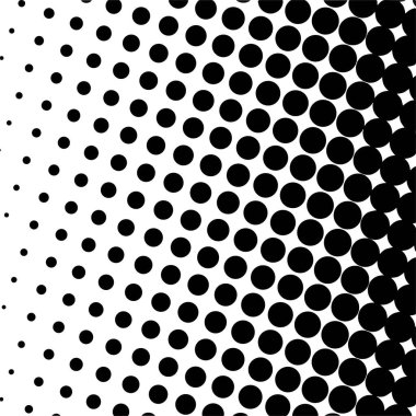 Beyaz ve siyah daireler, yarım ton eğimli arkaplan. Vektör illüstrasyonu.
