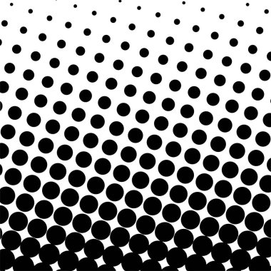 Beyaz ve siyah daireler, yarım ton eğimli arkaplan. Vektör illüstrasyonu.
