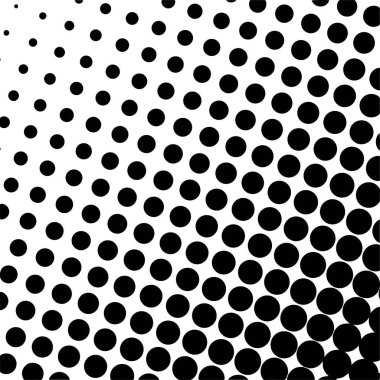 Beyaz ve siyah daireler, yarım ton eğimli arkaplan. Vektör illüstrasyonu.