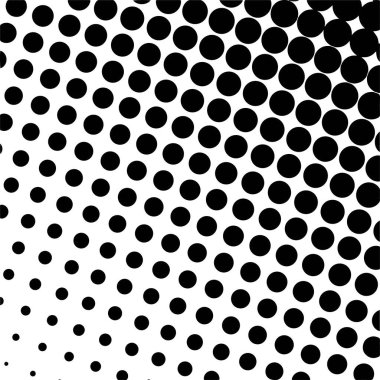 Beyaz ve siyah daireler, yarım ton eğimli arkaplan. Vektör illüstrasyonu.