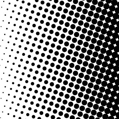 Beyaz ve siyah daireler, yarım ton eğimli arkaplan. Vektör illüstrasyonu.