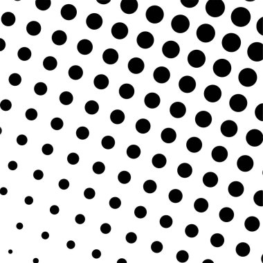 Beyaz ve siyah daireler, yarım ton eğimli arkaplan. Vektör illüstrasyonu.