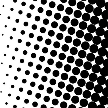 Beyaz ve siyah daireler, yarım ton eğimli arkaplan. Vektör illüstrasyonu.