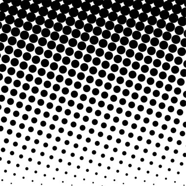 Beyaz ve siyah daireler, yarım ton eğimli arkaplan. Vektör illüstrasyonu.