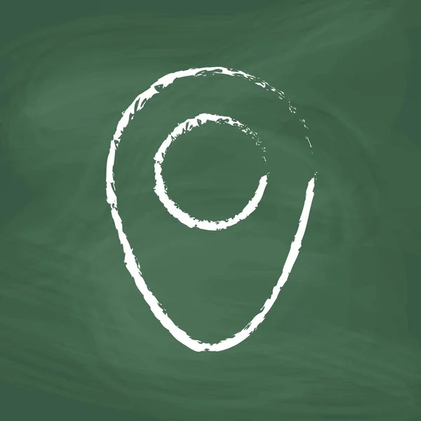 Pinpoint Line Icon Design White Chalk Draw Picture Blackboard — Stockvector