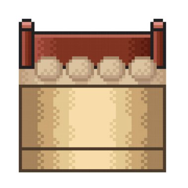 Kahverengi yatak pikseli. Vektör resmi. Yatak odası mobilyası.