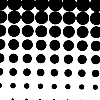 White and black circles, gradient halftone background. Vector illustration.