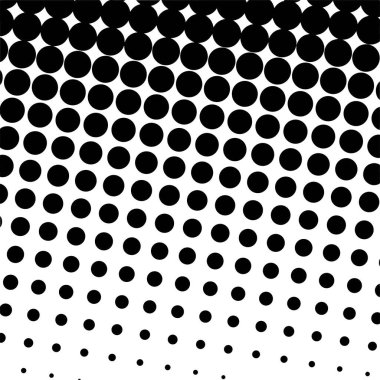 Beyaz ve siyah daireler, yarım ton eğimli arkaplan. Vektör illüstrasyonu.