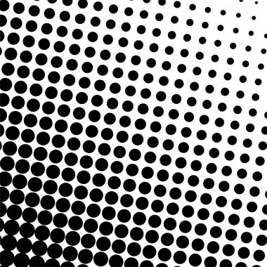 White and black circles, gradient halftone background. Vector illustration.