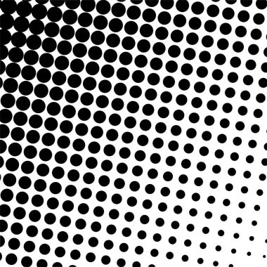 Beyaz ve siyah daireler, yarım ton eğimli arkaplan. Vektör illüstrasyonu.