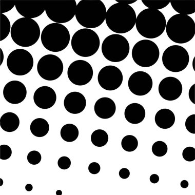 Beyaz ve siyah daireler, yarım ton eğimli arkaplan. Vektör illüstrasyonu.