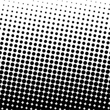 Beyaz ve siyah daireler, yarım ton eğimli arkaplan. Vektör illüstrasyonu.