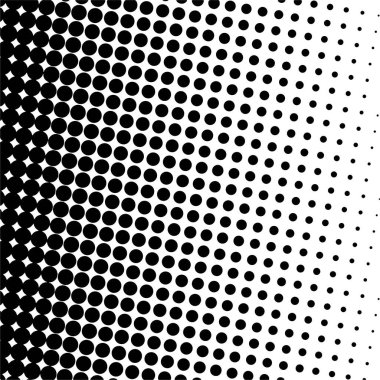 Beyaz ve siyah daireler, yarım ton eğimli arkaplan. Vektör illüstrasyonu.