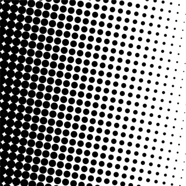 Beyaz ve siyah daireler, yarım ton eğimli arkaplan. Vektör illüstrasyonu.