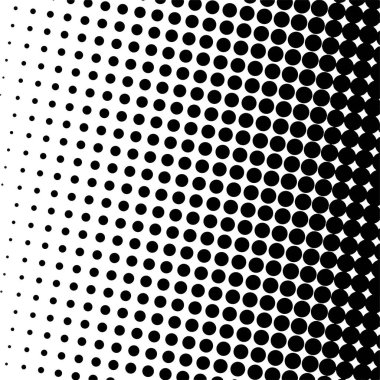 Beyaz ve siyah daireler, yarım ton eğimli arkaplan. Vektör illüstrasyonu.