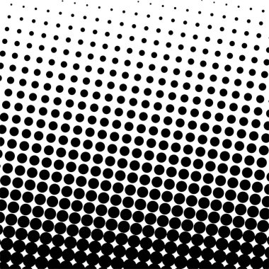 Beyaz ve siyah daireler, yarım ton eğimli arkaplan. Vektör illüstrasyonu.