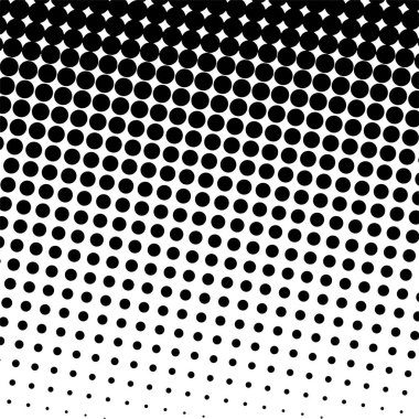 Beyaz ve siyah daireler, yarım ton eğimli arkaplan. Vektör illüstrasyonu.