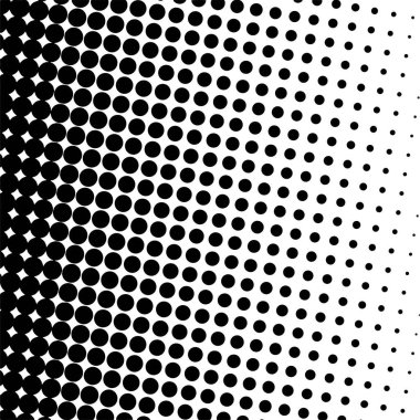 Beyaz ve siyah daireler, yarım ton eğimli arkaplan. Vektör illüstrasyonu.