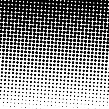 Beyaz ve siyah daireler, yarım ton eğimli arkaplan. Vektör illüstrasyonu.