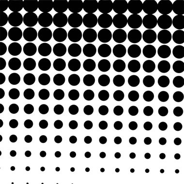 Beyaz ve siyah daireler, yarım ton eğimli arkaplan. Vektör illüstrasyonu.