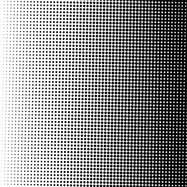 Beyaz ve siyah daireler, yarım ton eğimli arkaplan. Vektör illüstrasyonu.