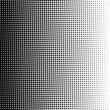 Beyaz ve siyah daireler, yarım ton eğimli arkaplan. Vektör illüstrasyonu.